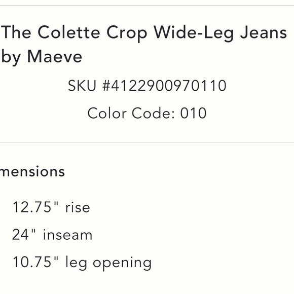 Anthropology Maeve The Colette White Wide Leg Crop Jeans Size 30P - Picture 7 of 9